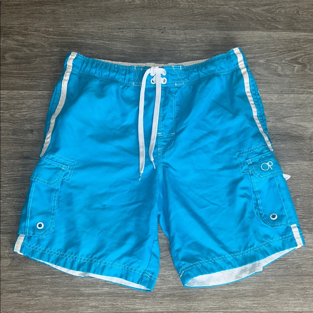 OP Men’s Bright Aqua Blue Swim Board Shorts